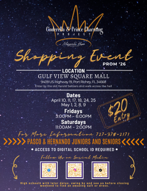 Prom 2026 Flyer with dates and updated $20 entry fee